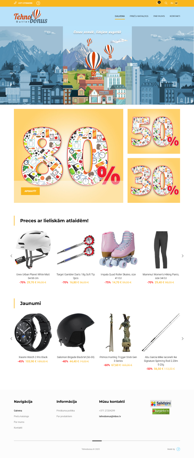 Tehnobonus interneta veikala izgatavosana